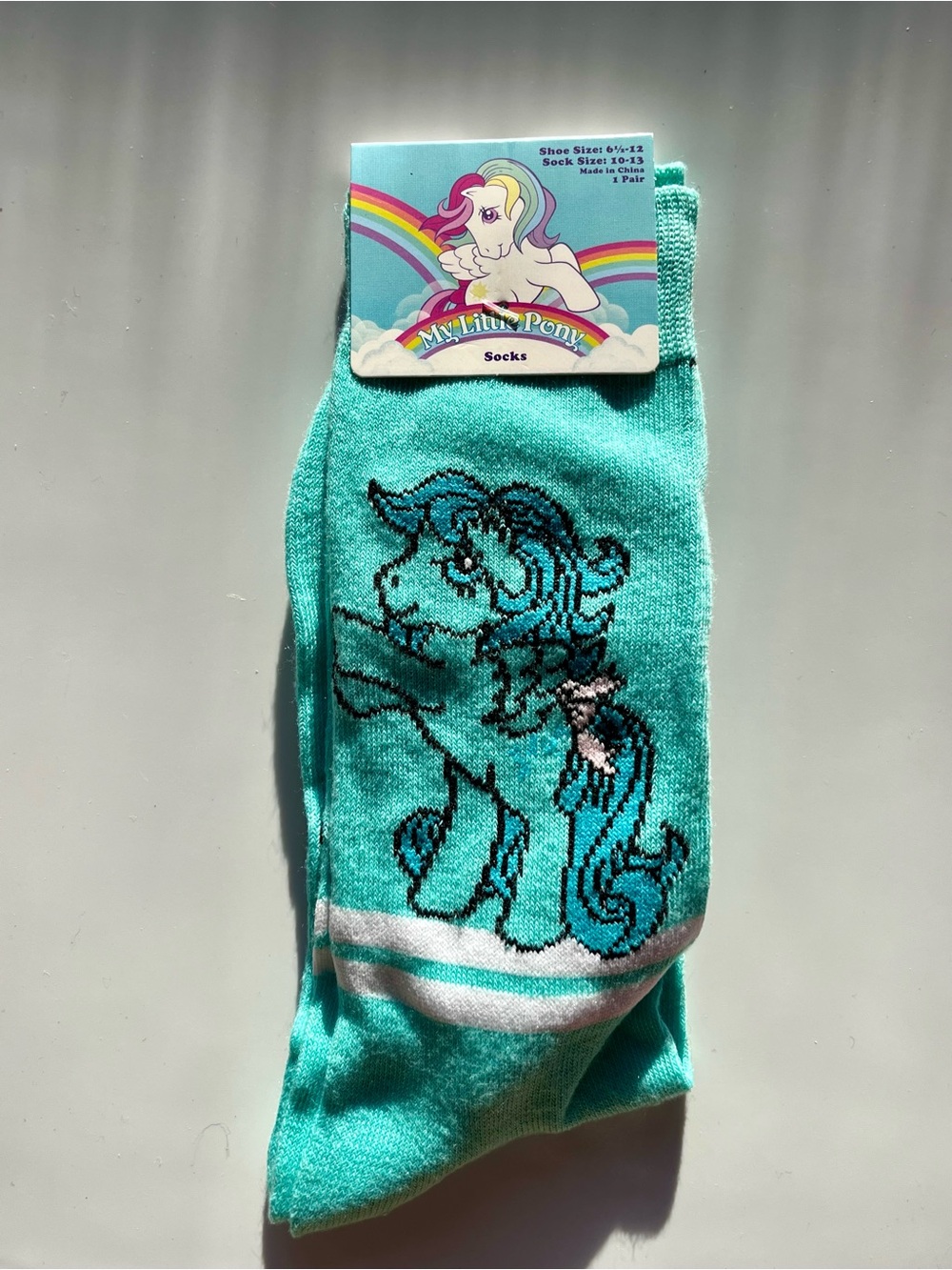 My Little Pony Aqua Mint Crew Socks with Pony Graphic